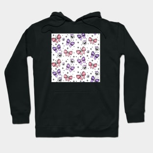 Cute Pastel Goth Skulls and Bows With Eyeballs Hoodie